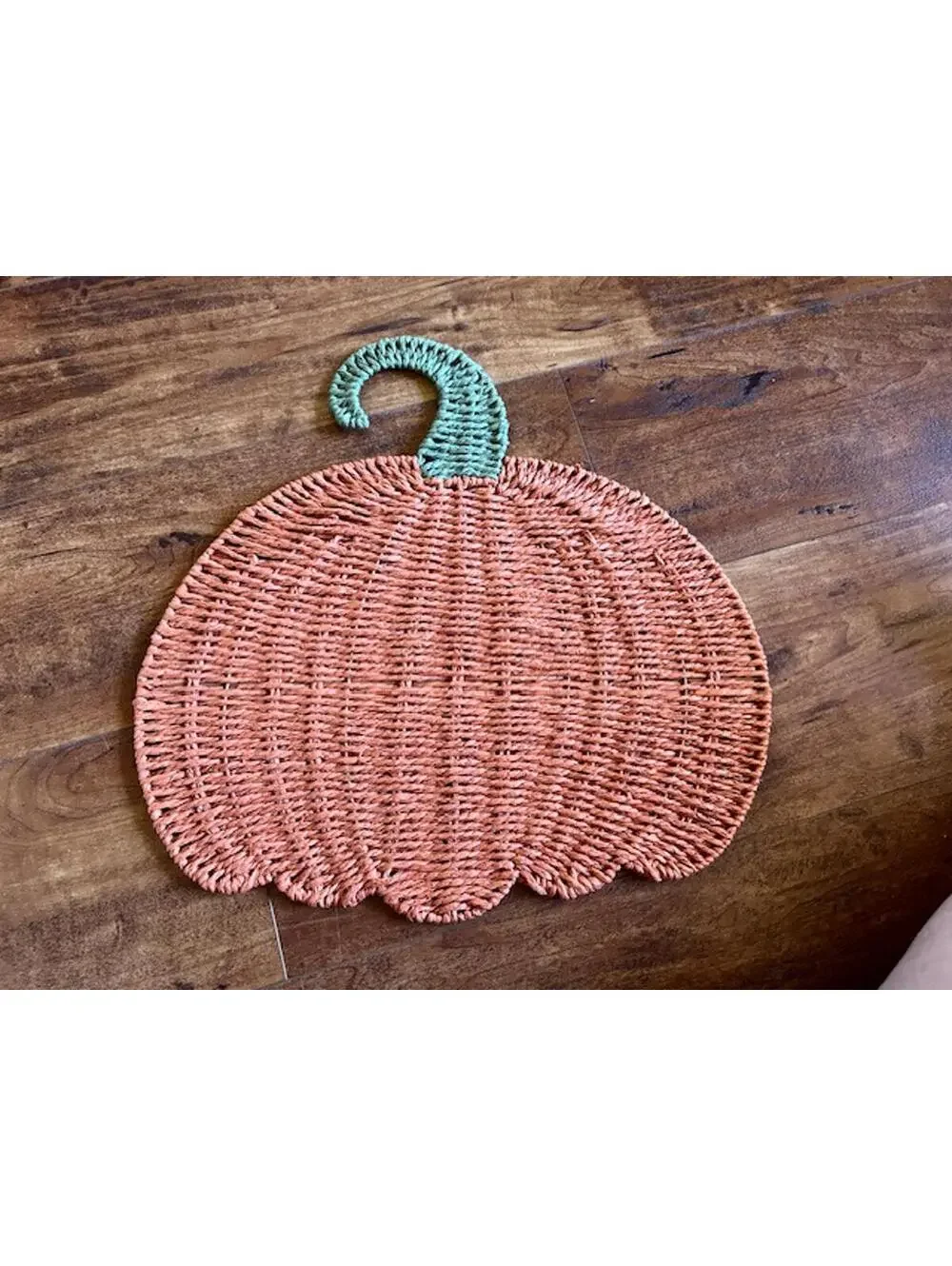 Set of 2 Woven Pumpkin-Shaped Placemats